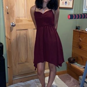 Burgundy Summer Dress Midi!! ~